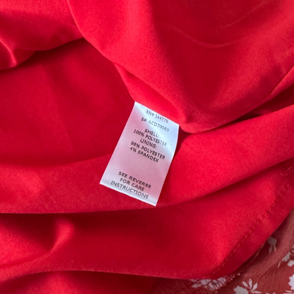 Acoa Ruffled Floral Red Dress Small - Picture 7 of 8